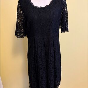 Motherhood Maternity Black Lace Midi Dress